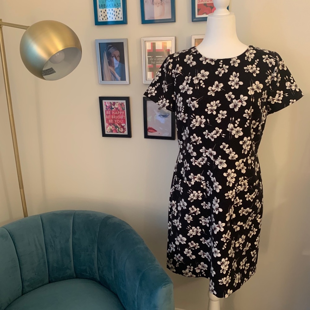LOFT Floral Print Dress with Pockets